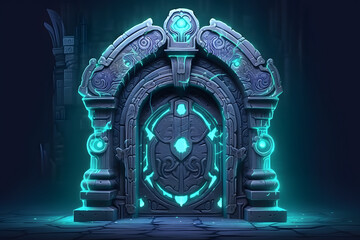 3d rendering Underworld Gate Portal