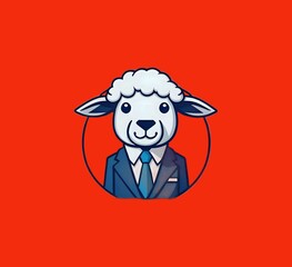 Obraz premium Chinese zodiac symbol Sheep against red background