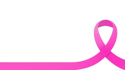 Pink ribbon of breast cancer awareness campaign in october month animation on transparent background
