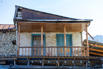 Lahıc, Ismailli, Azerbaijan - January 2nd, 2024: Lahij old street