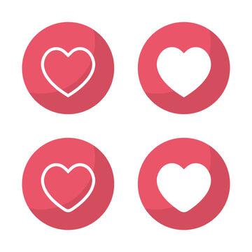 Love, heart icon vector in flat style. Like sign symbol