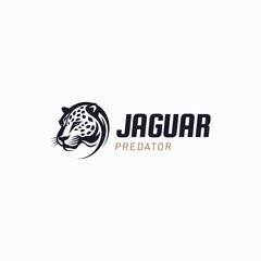 Jaguar Vector Logo Template. Vector illustration of a big cat jaguar or leopard head