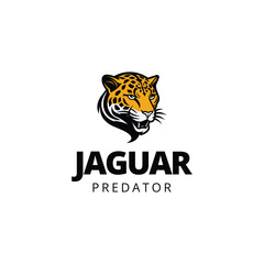 Jaguar Vector Logo Template. Vector illustration of a big cat jaguar or leopard head