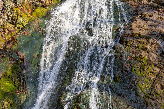 Qabala, Azerbaijan - January 2nd, 2024: Yeddi Gozel Waterfall