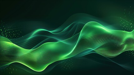 Abstract Green Aurora wave Modern Mesh Gradient Background 