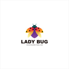 lady bug logo gradient  colorful illustration