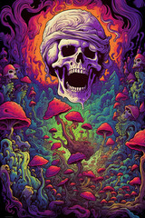 cosmic horror psychadelic poster