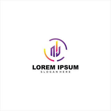 initial logo gradient  colorful illustration