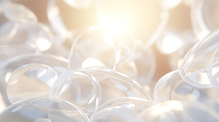 美しい白い光に照らされた泡のイメージ背景