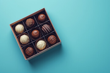 チョコレート、ギフト、ボクス、ヴァレンタイン、ホワイトデー、3D CG、青