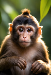 Fototapeta premium Cute Monkey Portrait in Jungle