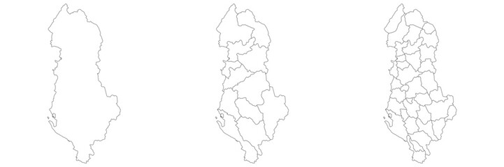 Albania map. Map of Albania in white set