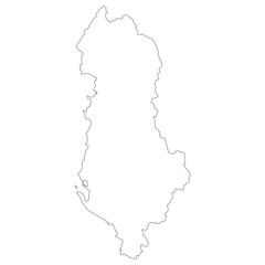 Albania map. Map of Albania in white color