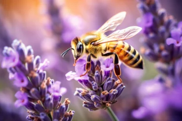 Fotobehang bee on flower © Nature creative