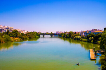 Fototapeta premium Beautiful view of the river in Seville