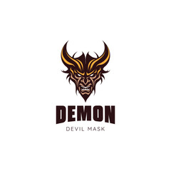 samurai mask vector illustration,Oni mask logo design inspiration
