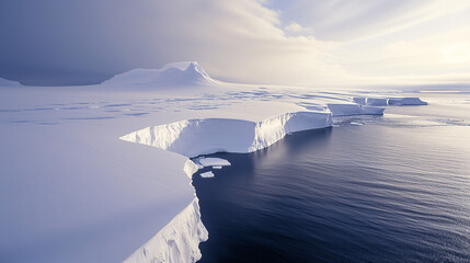 Antarctic Ice Shelf at Twilight