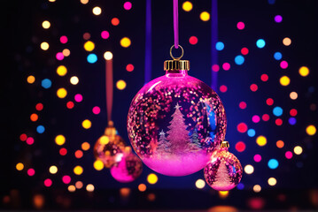 Obraz premium Beautiful and beautiful bells and pinecones full of festive atmosphere at Christmas