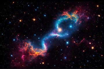 The magnificent universe of the Milky Way and colorful galaxies