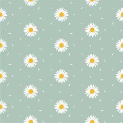 Seamless pattern with daisies for background, surface design, textile, fabric