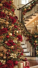 Elegance of Red and Gold Holiday Decorations
