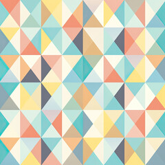 Colorful Geometric Mosaic Seamless Pattern Illustration for Retro Fashion Textile Design