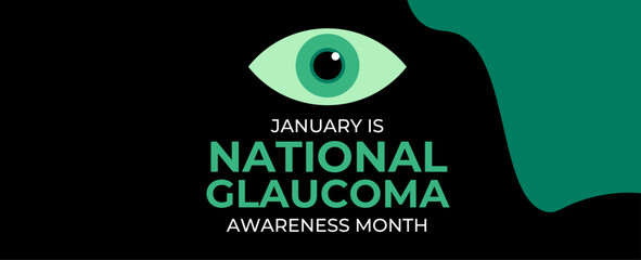 National Glaucoma Awareness month is observed every year in january. January is Glaucoma Awareness Month. Eye health, vision care concept for banner, cover, poster, flyer design. Vector illustration.