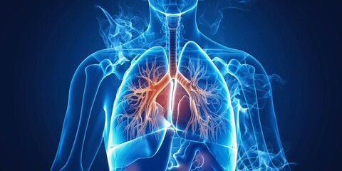 lung pain representation medical background - obrazy, fototapety, plakaty