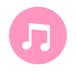 シンプルなピンク色の音符マーク