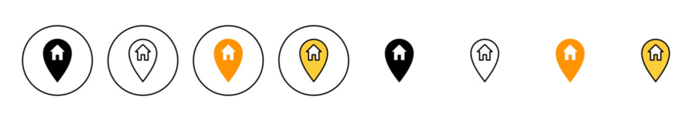 Address icon set vector. home location sign and symbol. pinpoint