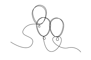 Balloon line art. Vector illustration. EPS 10.