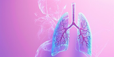 Lung representation over pink background