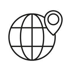 Globe pin icon. Vector illustration. EPS 10.