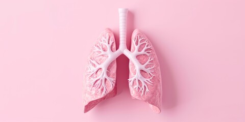 Lung representation over pink background