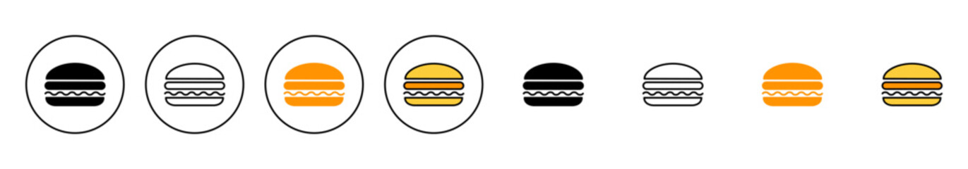 Burger icon set vector. burger sign and symbol. hamburger