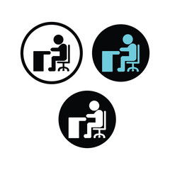 icon sitting on a chair vector illustration symbol design