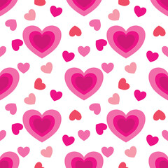 line art heart collection, seamless heart pattern vector illustration background.
