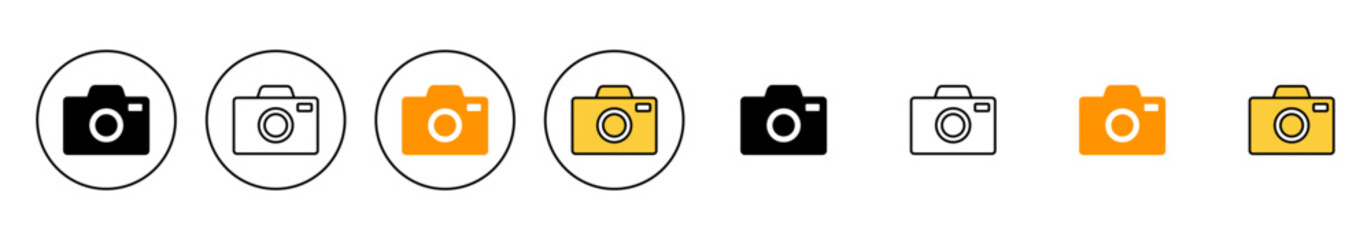 Camera icon set vector. photo camera sign and symbol. photography icon.
