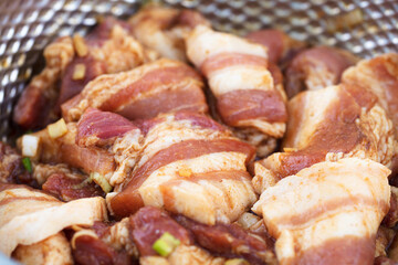 Close up of cured pork