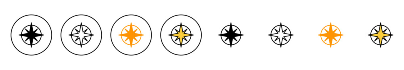 Compass icon set vector. arrow compass icon sign and symbol