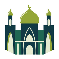 Cute and Elegant Mosque Illustration, Ramadhan Element, Mosque Symbol Vector