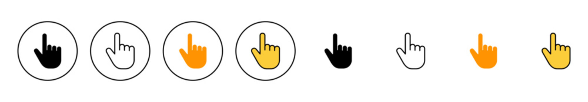 Hand cursor icon set vector. cursor sign and symbol. hand cursor icon clik