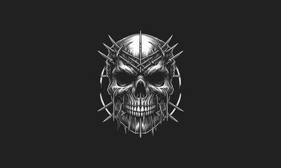 head skull with horn vector illustration flat design
