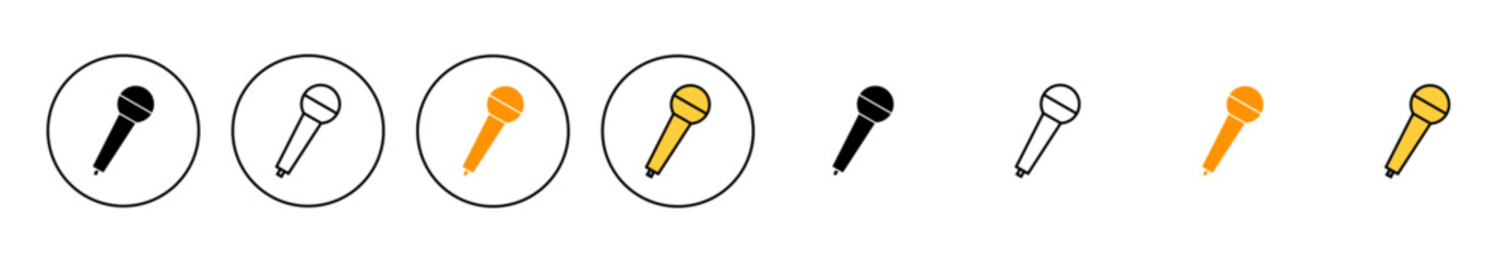 Microphone icon set vector. karaoke sign and symbol