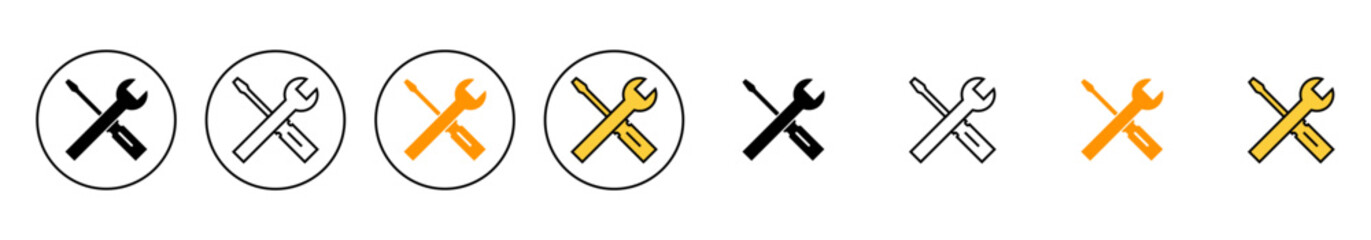 Repair tools icon set vector. tool sign and symbol. setting icon. Wrench and screwdriver. Service