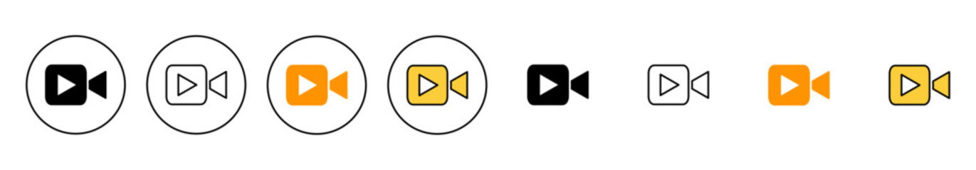 Fototapeta premium Video icon set vector. video camera sign and symbol. movie sign. cinema