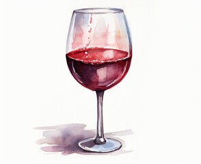 red wine and grapes watercolor