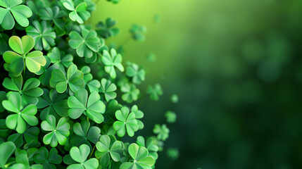 shamrocks on a green background, St Patricks Day, 