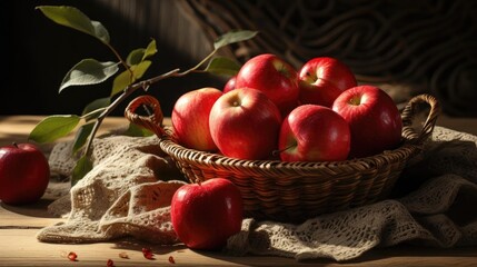side view of beautiful fresh red apple