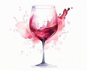 red wine and grapes watercolor